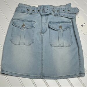 American Bazi mini denim skirt with belt NWT small